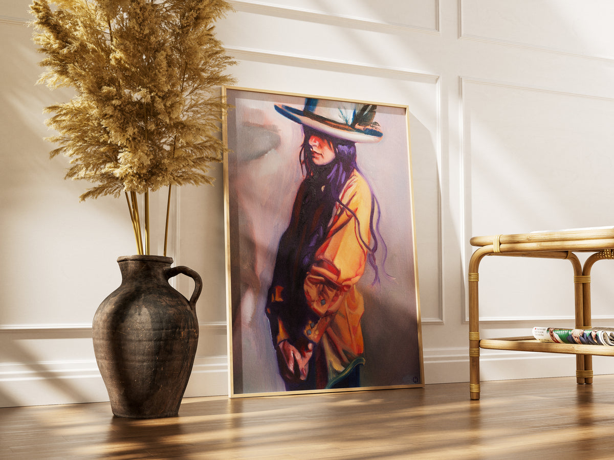 Emily Sulivan #1, framed artwork in a bright interior