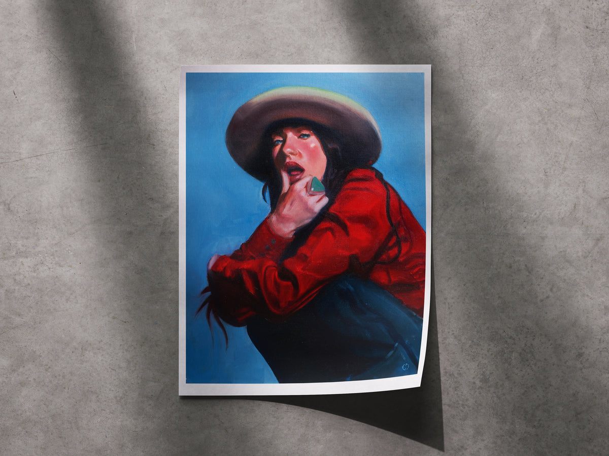 Emily Sulivan #2, paper print displayed on a wall